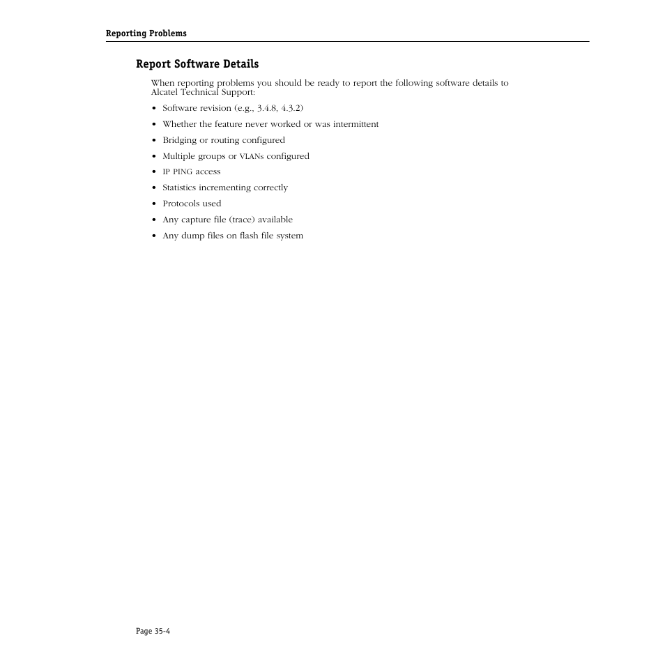 Report software details, Report software details -4 | Alcatel Carrier Internetworking Solutions Omni Switch/Router User Manual | Page 1028 / 1100