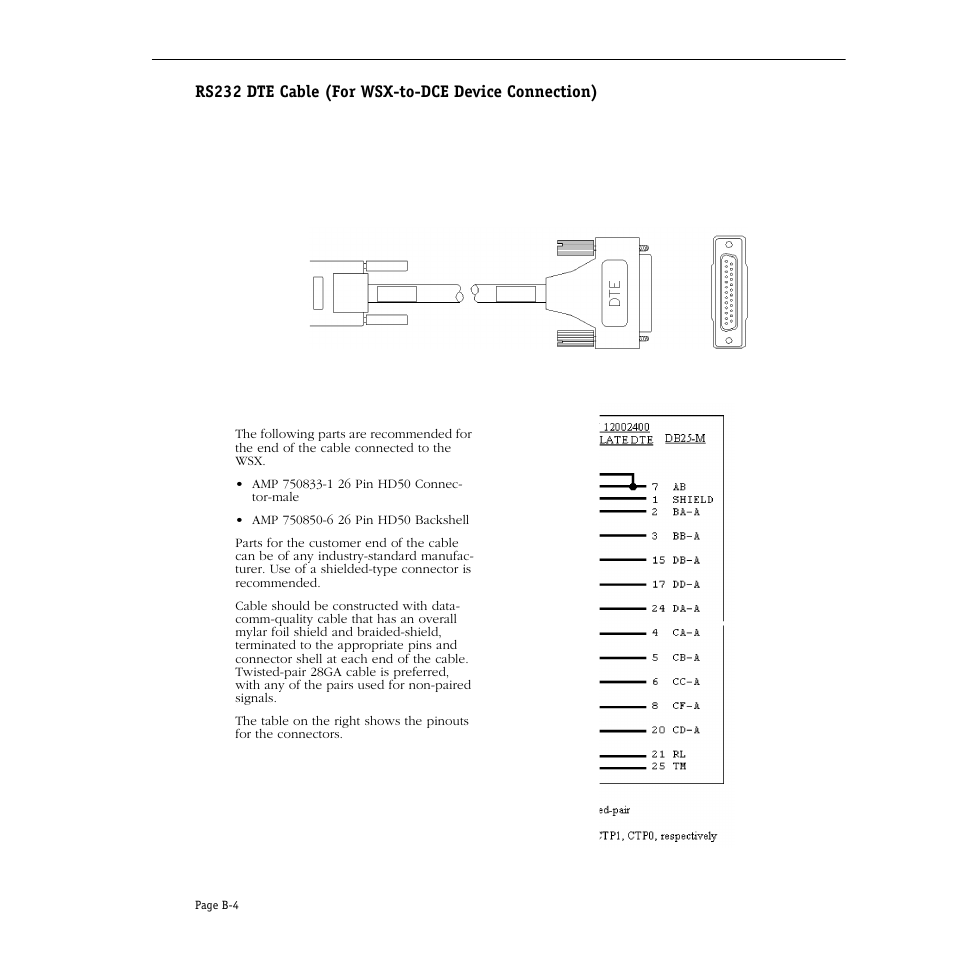 Rs232 dte cable (for wsx-to-dce device connection) | Alcatel Carrier Internetworking Solutions Omni Switch/Router User Manual | Page 1076 / 1100