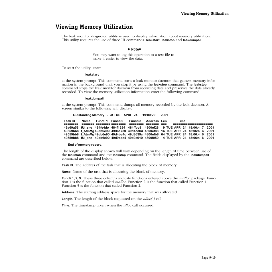 Viewing memory utilization, Viewing memory utilization -19 | Alcatel Carrier Internetworking Solutions Omni Switch/Router User Manual | Page 241 / 1100