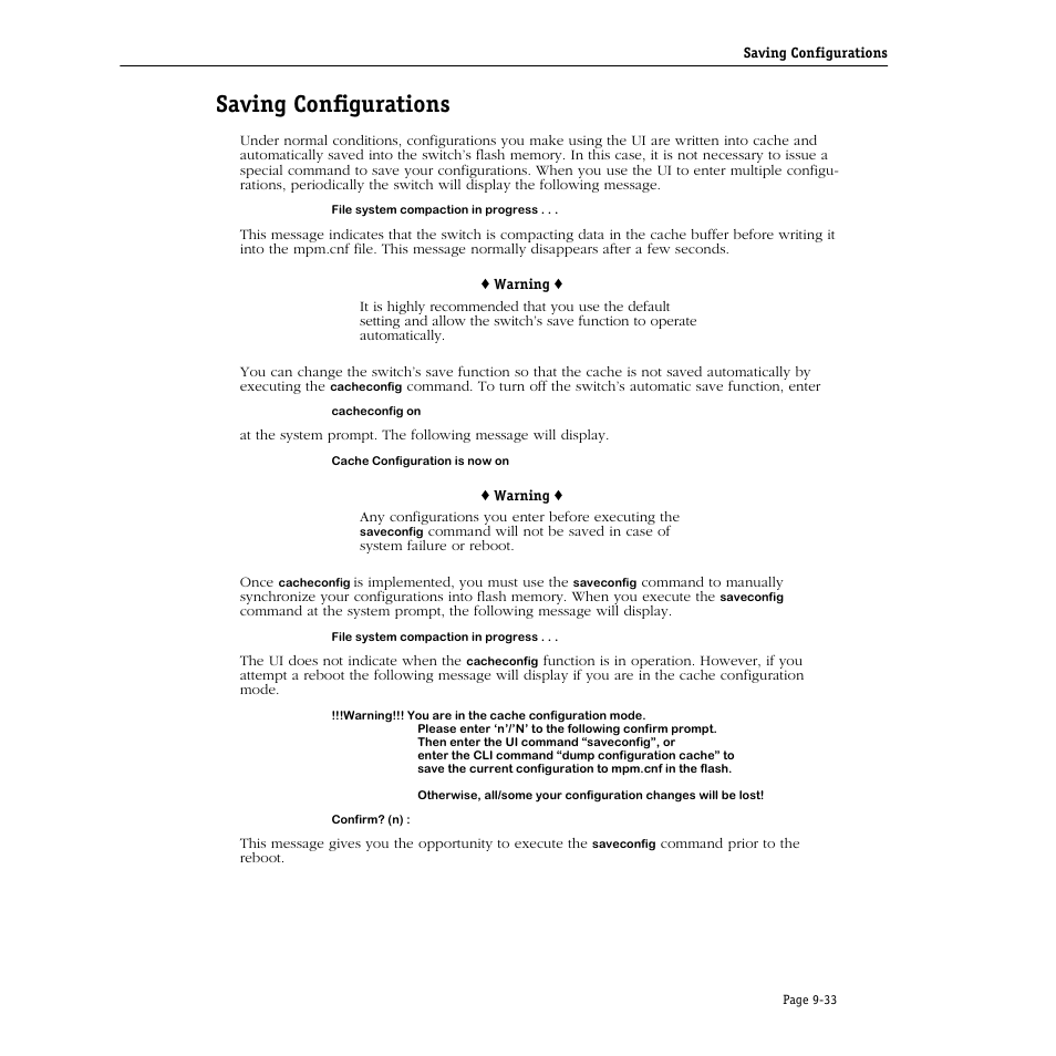 Saving configurations, Saving configurations -33 | Alcatel Carrier Internetworking Solutions Omni Switch/Router User Manual | Page 255 / 1100