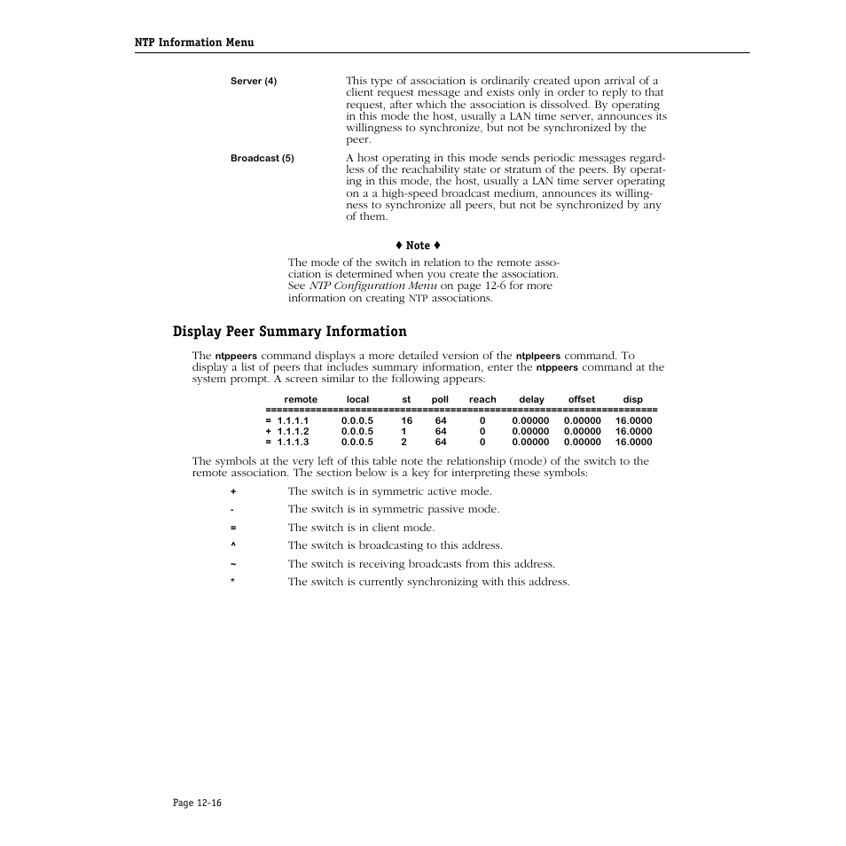 Display peer summary information, Display peer summary information -16 | Alcatel Carrier Internetworking Solutions Omni Switch/Router User Manual | Page 294 / 1100