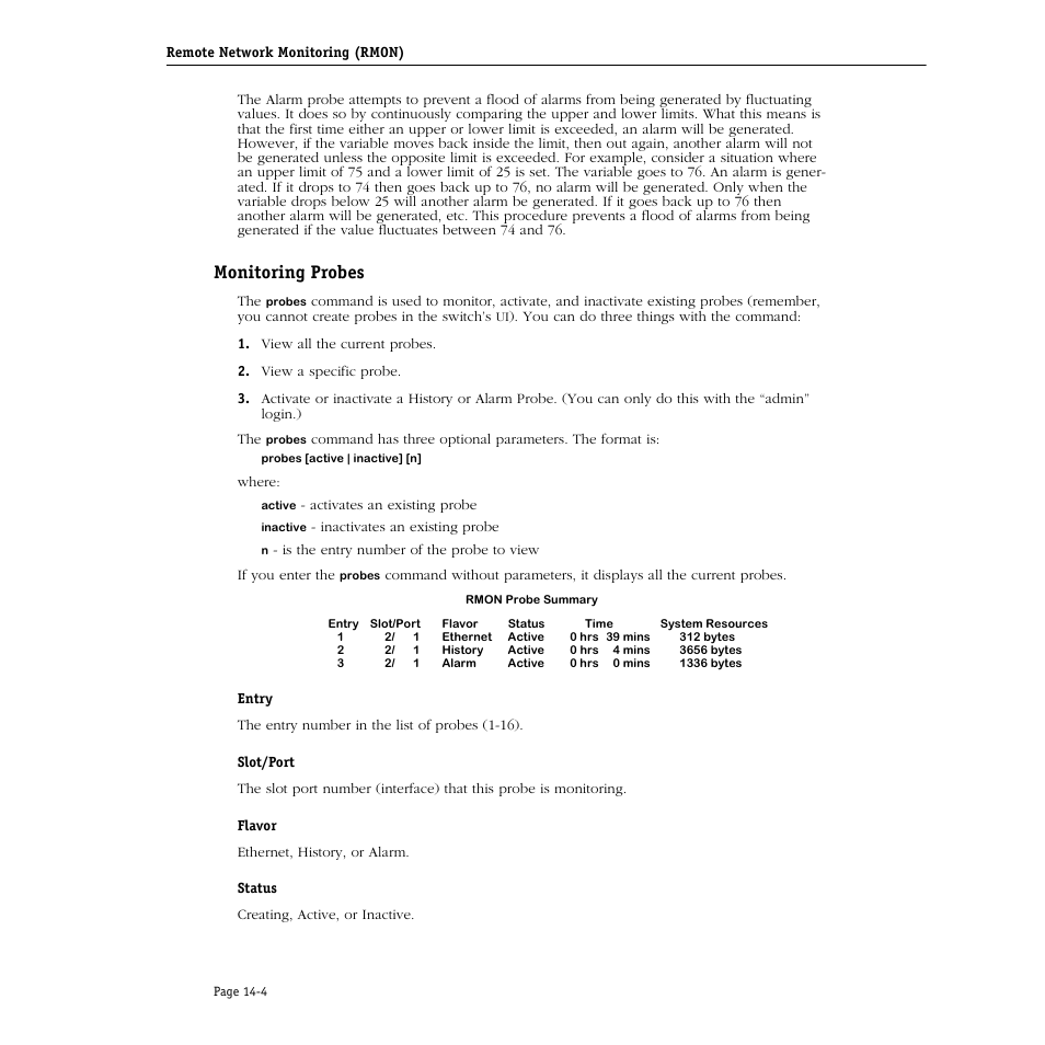 Monitoring probes, Monitoring probes -4 | Alcatel Carrier Internetworking Solutions Omni Switch/Router User Manual | Page 412 / 1100