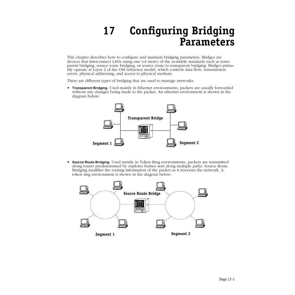 Configuring bridging parameters, 17 configuring bridging parameters | Alcatel Carrier Internetworking Solutions Omni Switch/Router User Manual | Page 449 / 1100