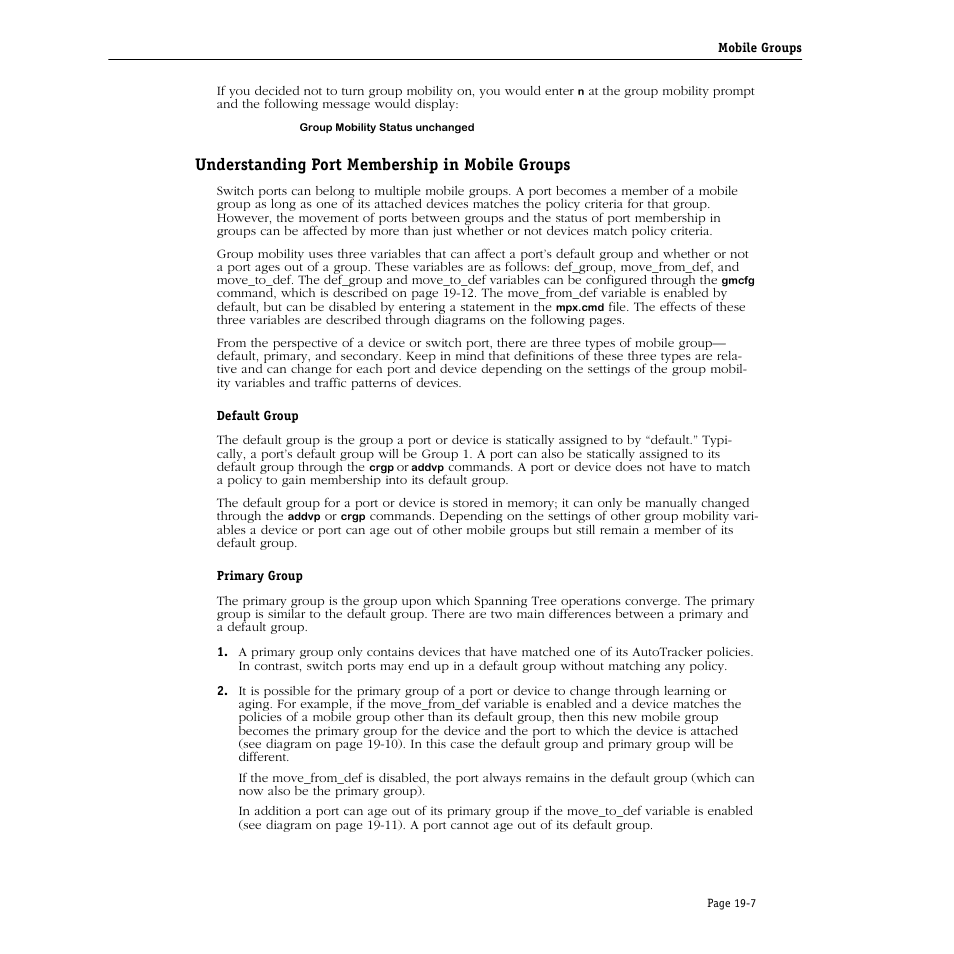 Understanding port membership in mobile groups, Understanding port membership in mobile groups -7 | Alcatel Carrier Internetworking Solutions Omni Switch/Router User Manual | Page 549 / 1100