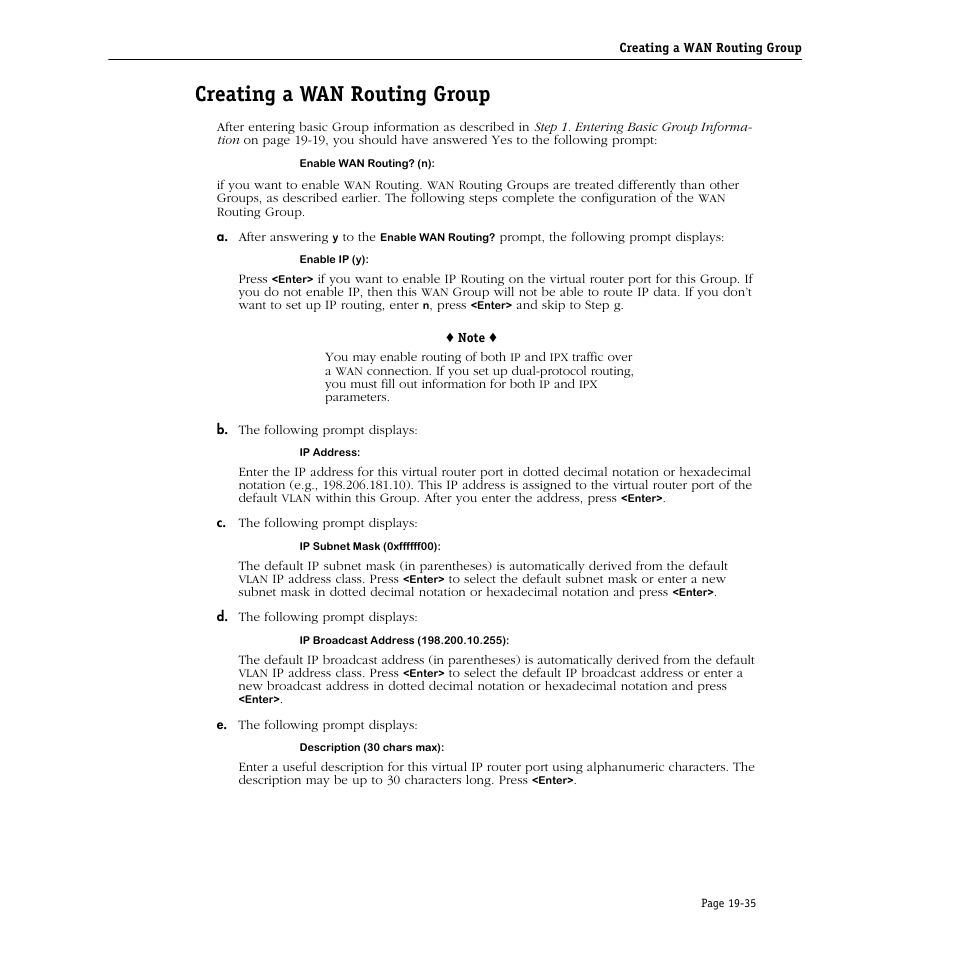 Creating a wan routing group, Creating a wan routing group -35 | Alcatel Carrier Internetworking Solutions Omni Switch/Router User Manual | Page 577 / 1100