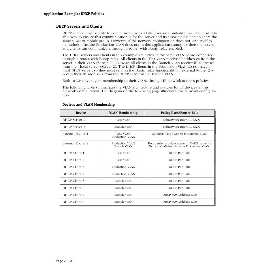 Dhcp servers and clients, Dhcp servers and clients -28 | Alcatel Carrier Internetworking Solutions Omni Switch/Router User Manual | Page 644 / 1100