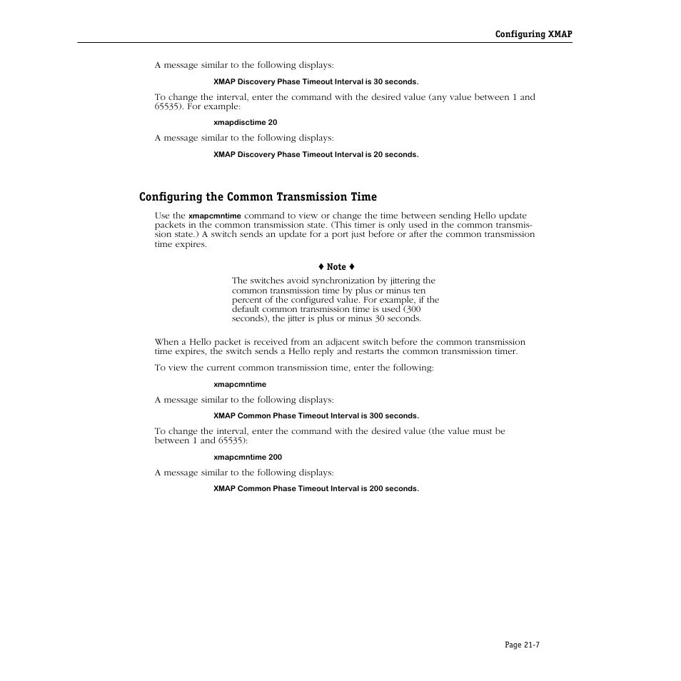 Configuring the common transmission time, Configuring the common transmission time -7 | Alcatel Carrier Internetworking Solutions Omni Switch/Router User Manual | Page 653 / 1100