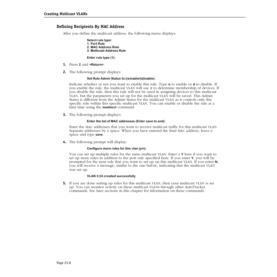 Defining recipients by mac address, Defining recipients by mac address -8 | Alcatel Carrier Internetworking Solutions Omni Switch/Router User Manual | Page 702 / 1100