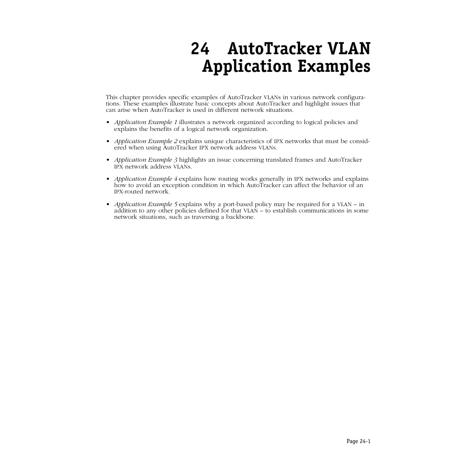 Autotracker vlan application examples, 24 autotracker vlan application examples | Alcatel Carrier Internetworking Solutions Omni Switch/Router User Manual | Page 711 / 1100
