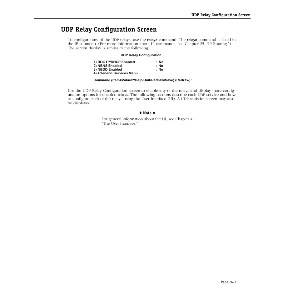 Udp relay configuration screen, Udp relay configuration screen -3 | Alcatel Carrier Internetworking Solutions Omni Switch/Router User Manual | Page 767 / 1100