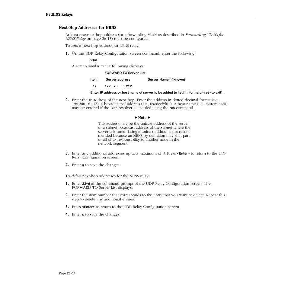 Next-hop addresses for nbns, Next-hop addresses for nbns -14 | Alcatel Carrier Internetworking Solutions Omni Switch/Router User Manual | Page 778 / 1100