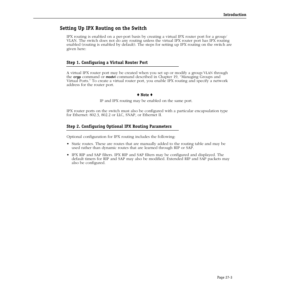 Setting up ipx routing on the switch, Setting up ipx routing on the switch -3 | Alcatel Carrier Internetworking Solutions Omni Switch/Router User Manual | Page 791 / 1100