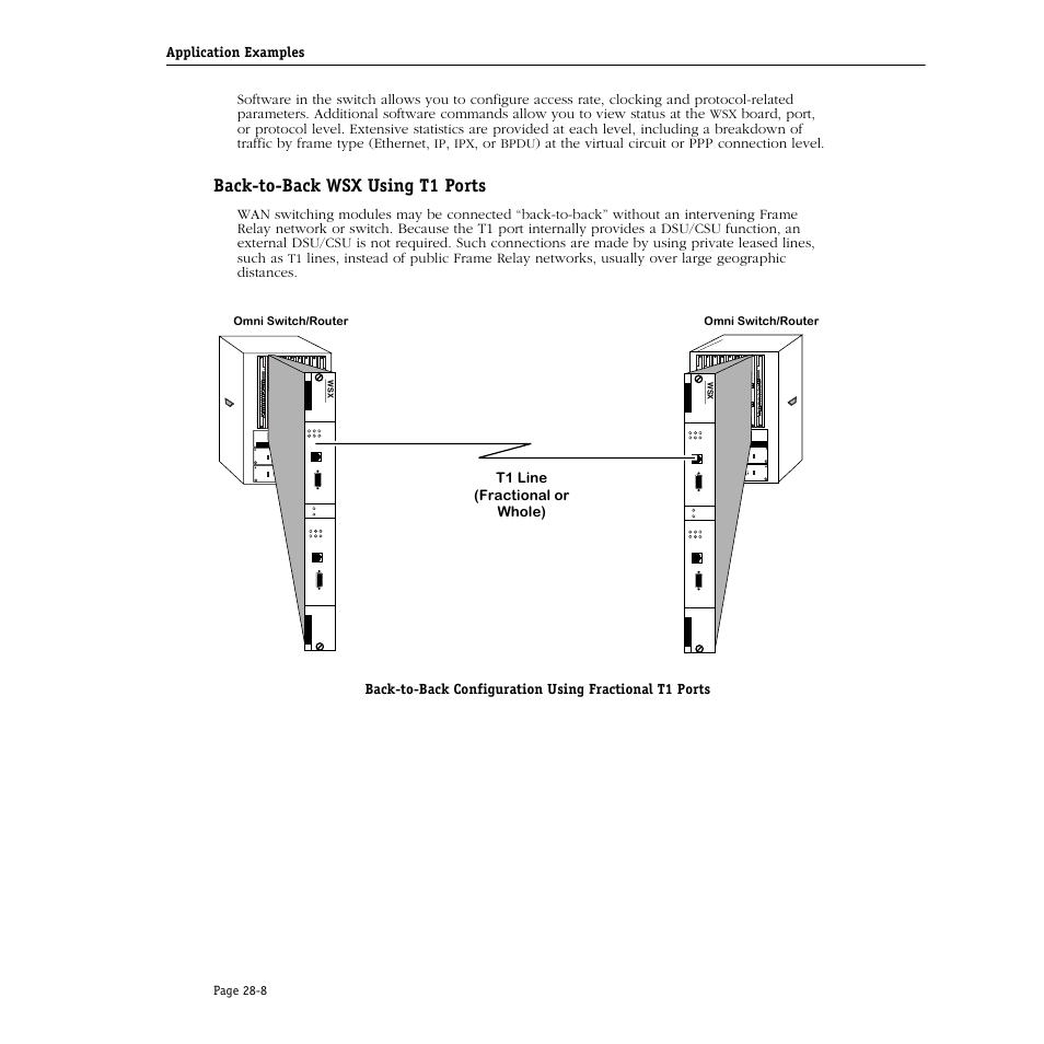 Back-to-back wsx using t1 ports, Back-to-back wsx using t1 ports -8 | Alcatel Carrier Internetworking Solutions Omni Switch/Router User Manual | Page 834 / 1100