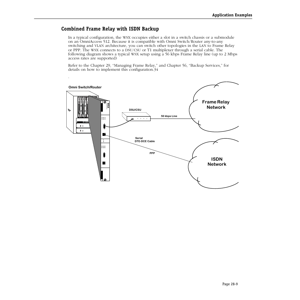 Combined frame relay with isdn backup, Combined frame relay with isdn backup -9 | Alcatel Carrier Internetworking Solutions Omni Switch/Router User Manual | Page 835 / 1100