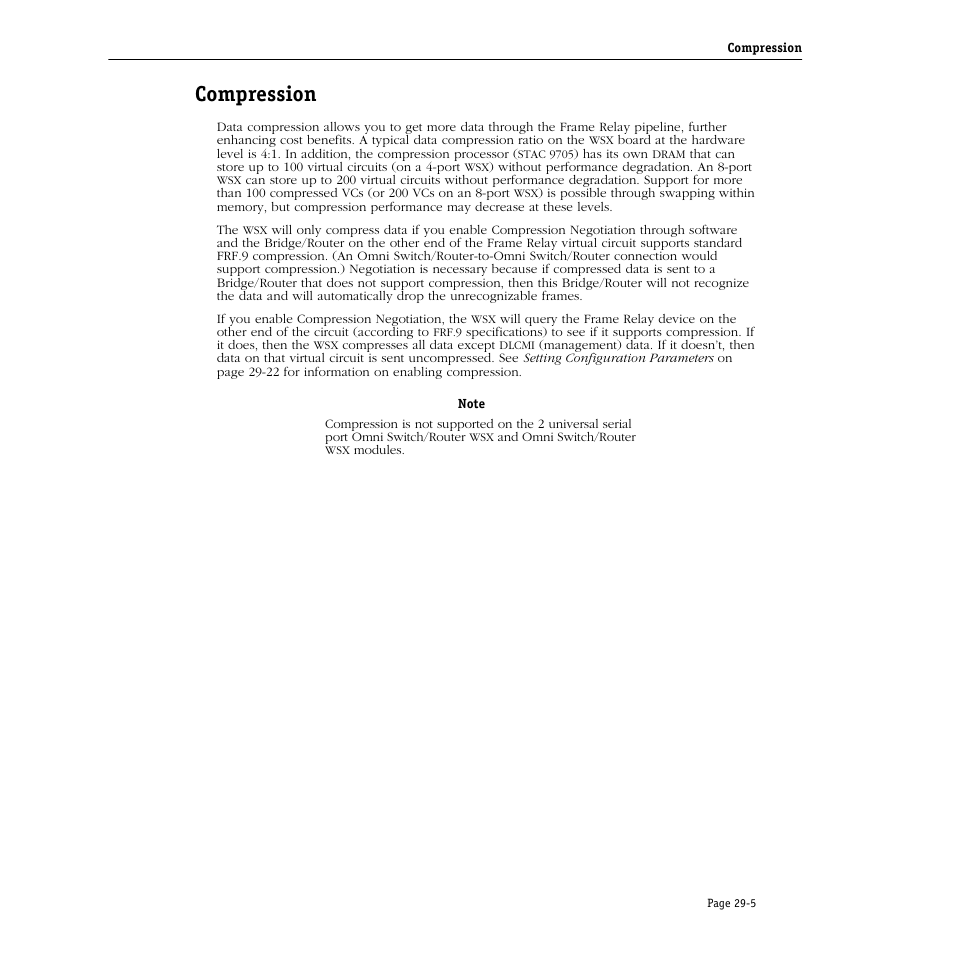 Compression, Compression -5 | Alcatel Carrier Internetworking Solutions Omni Switch/Router User Manual | Page 877 / 1100