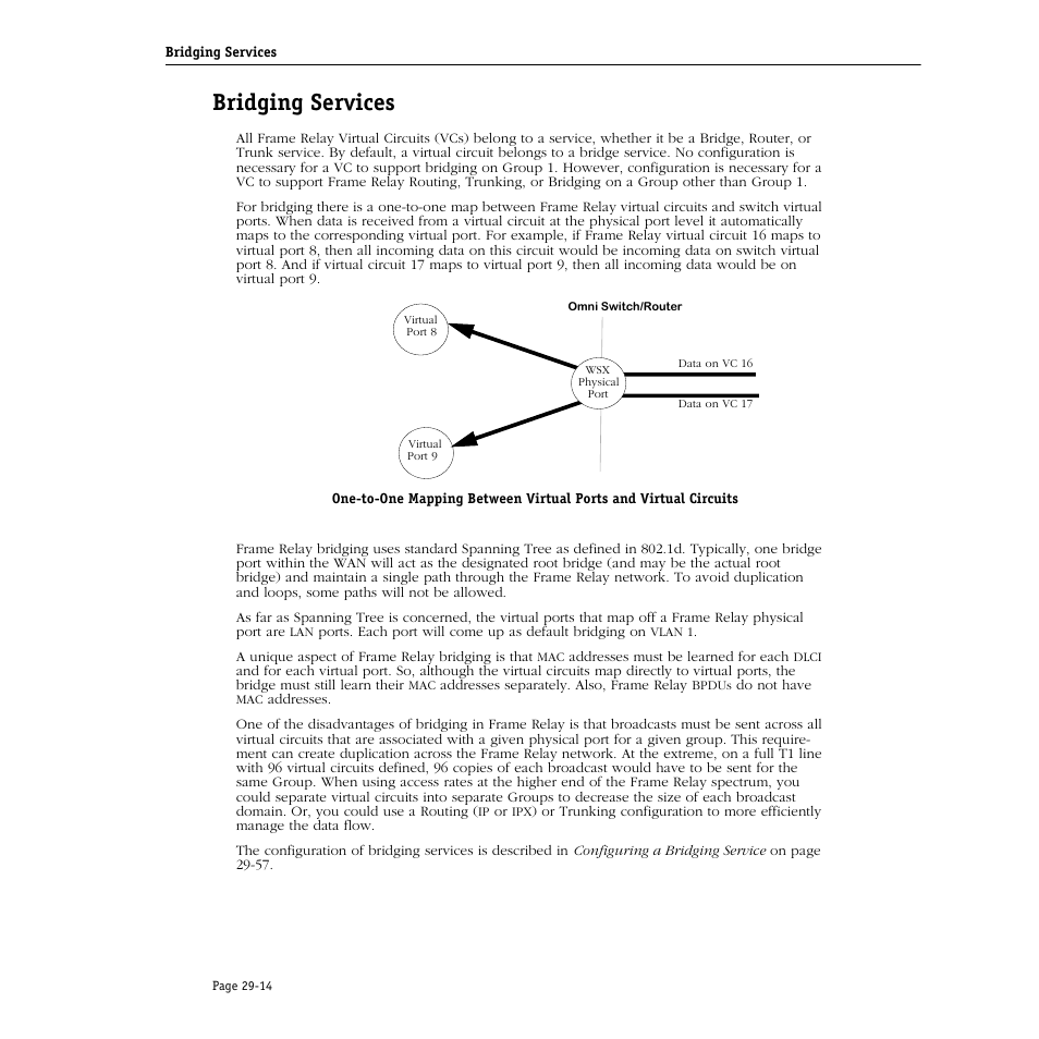 Bridging services, Bridging services -14 | Alcatel Carrier Internetworking Solutions Omni Switch/Router User Manual | Page 886 / 1100