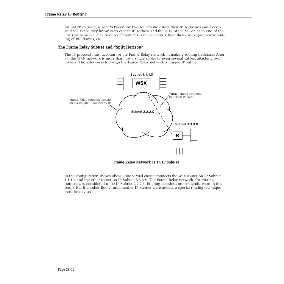 The frame relay subnet and “split horizon, The frame relay subnet and “split horizon” -16, Rwsx | Alcatel Carrier Internetworking Solutions Omni Switch/Router User Manual | Page 888 / 1100