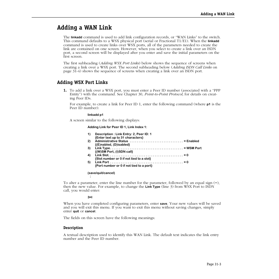 Adding a wan link, Adding wsx port links, Adding a wan link -3 | Adding wsx port links -3 | Alcatel Carrier Internetworking Solutions Omni Switch/Router User Manual | Page 963 / 1100