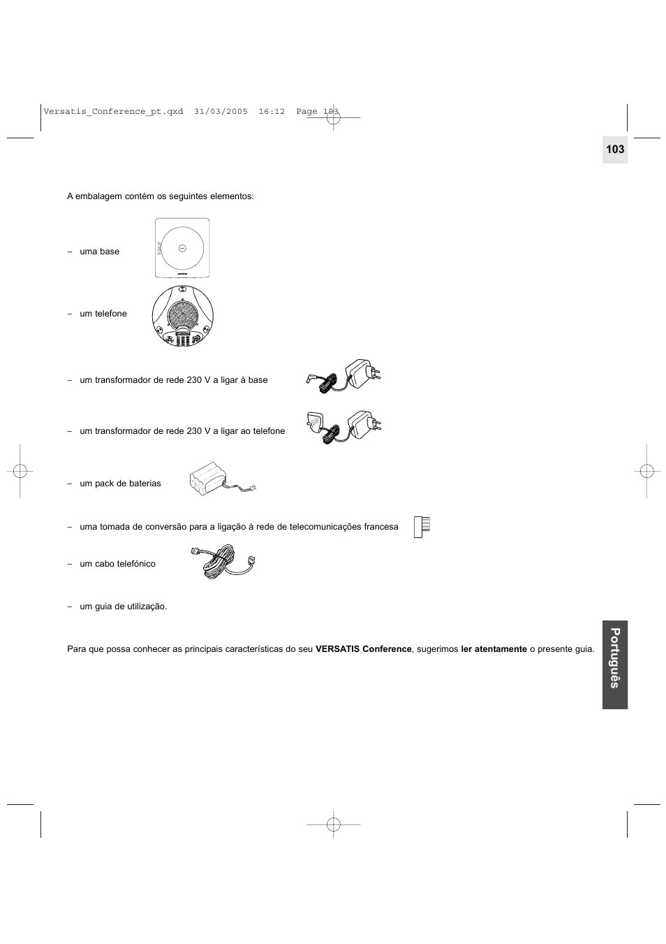 Português | Alcatel Carrier Internetworking Solutions Versatis Conference Phone User Manual | Page 103 / 144