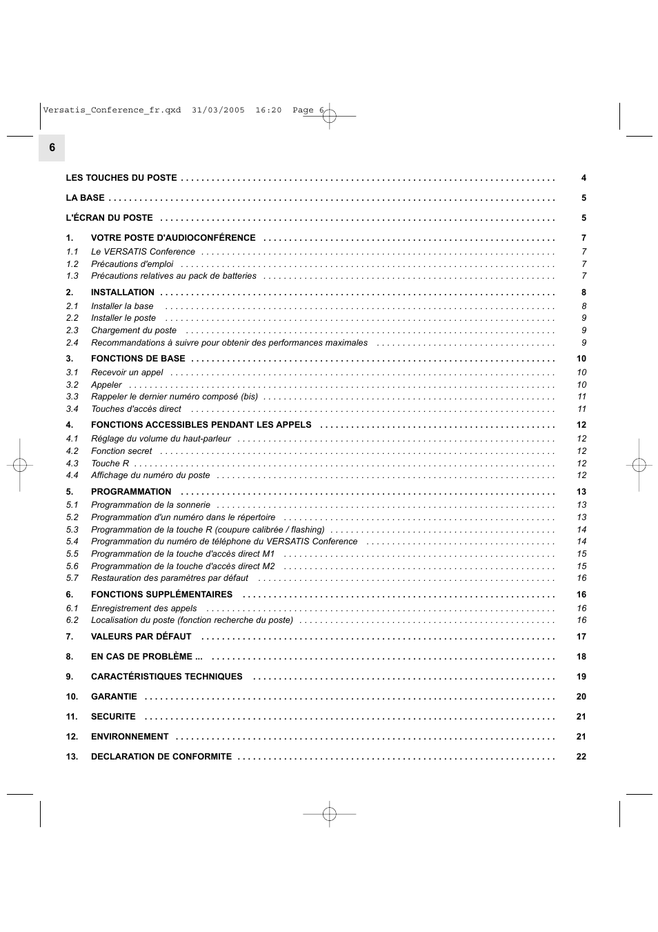 Alcatel Carrier Internetworking Solutions Versatis Conference Phone User Manual | Page 6 / 144