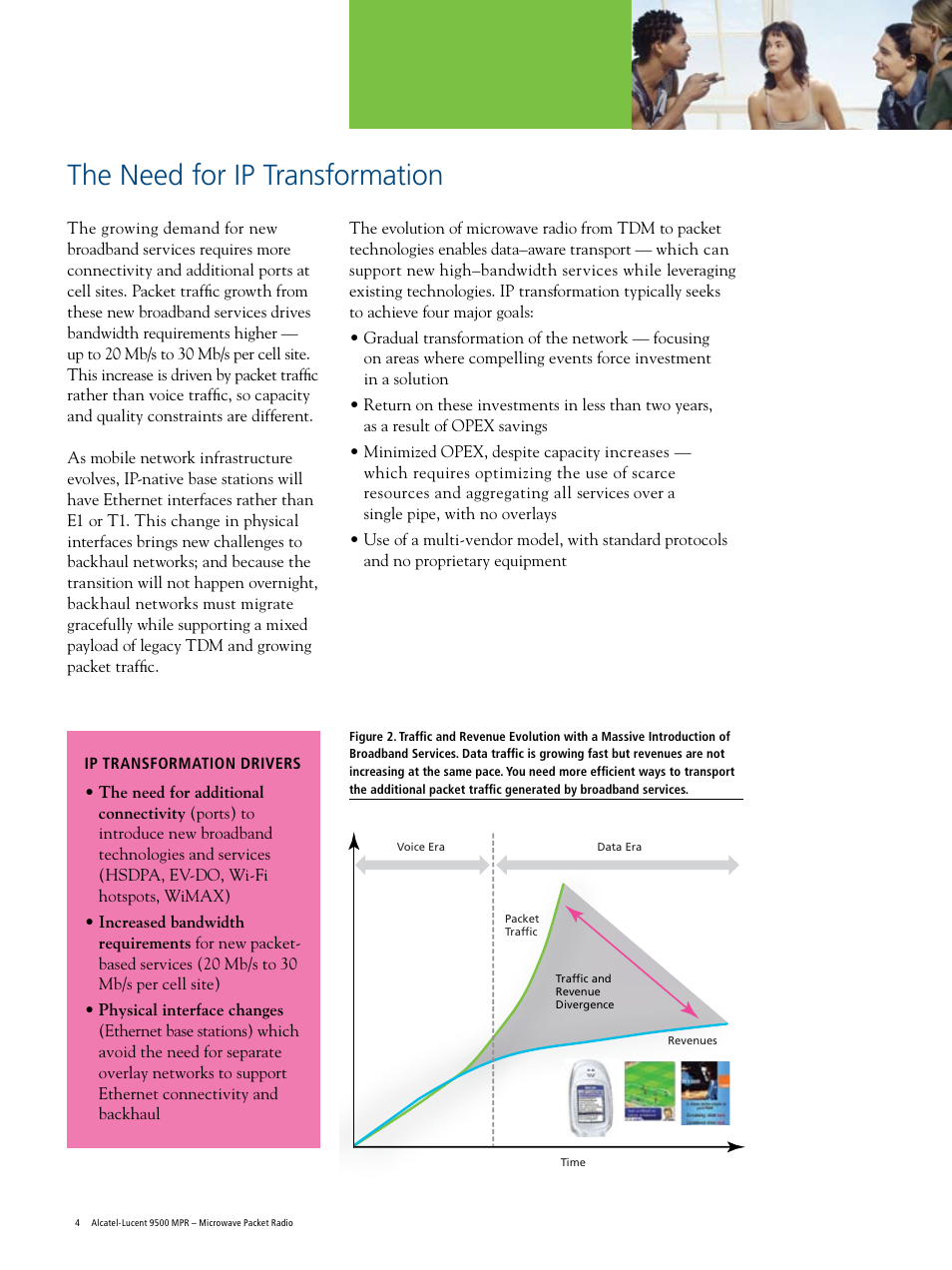 The need for ip transformation | Alcatel Carrier Internetworking Solutions 9500 MPR User Manual | Page 4 / 8