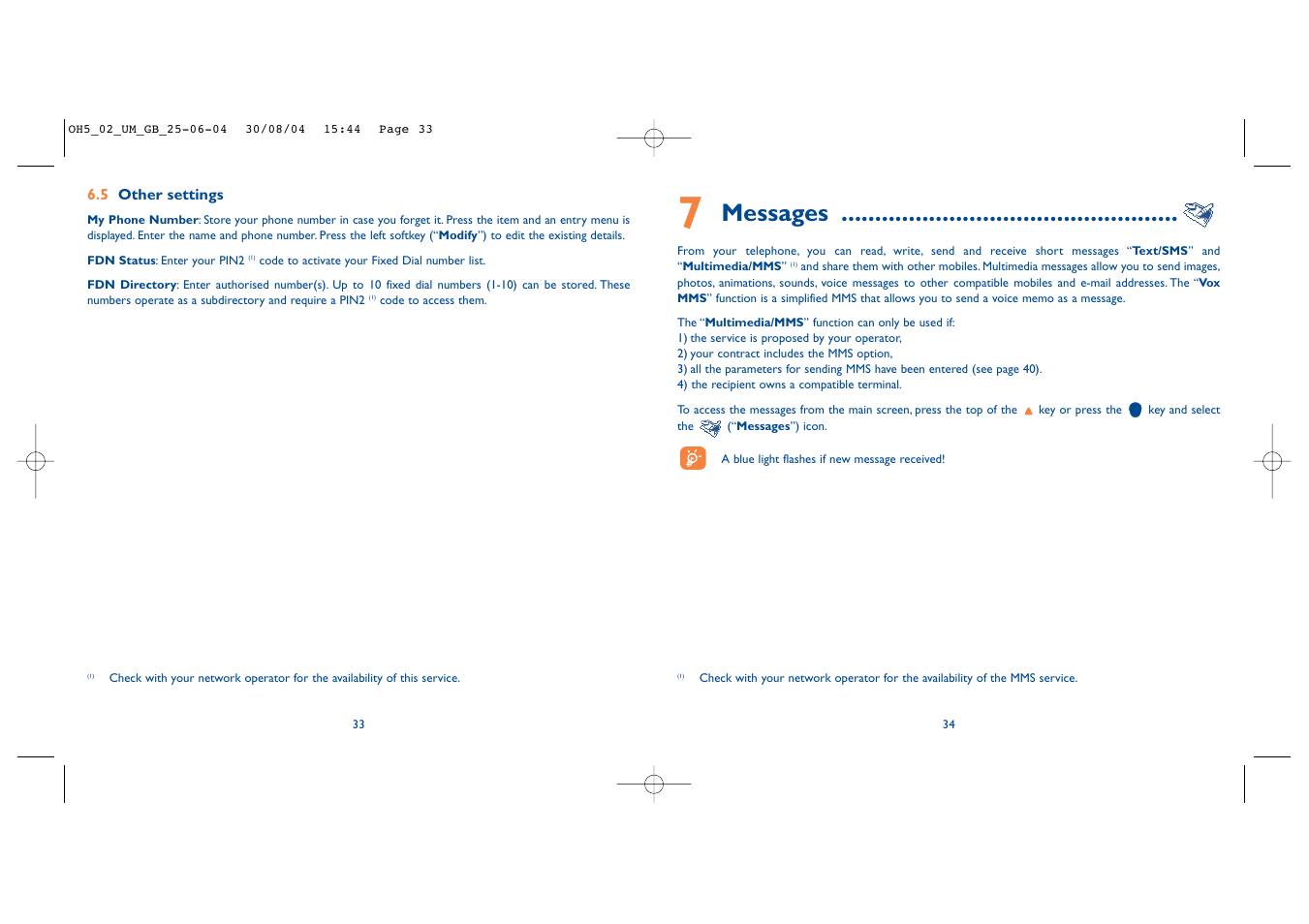 Messages | Alcatel Carrier Internetworking Solutions One Touch 835 User Manual | Page 18 / 45