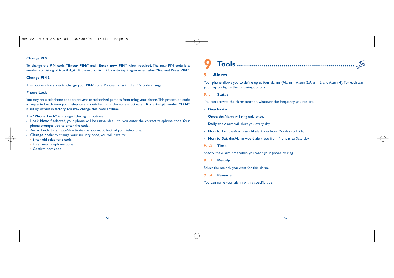 Tools | Alcatel Carrier Internetworking Solutions One Touch 835 User Manual | Page 27 / 45