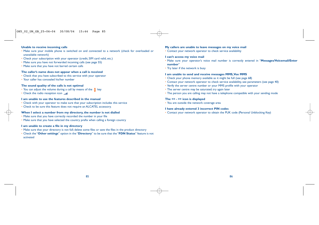 Alcatel Carrier Internetworking Solutions One Touch 835 User Manual | Page 44 / 45