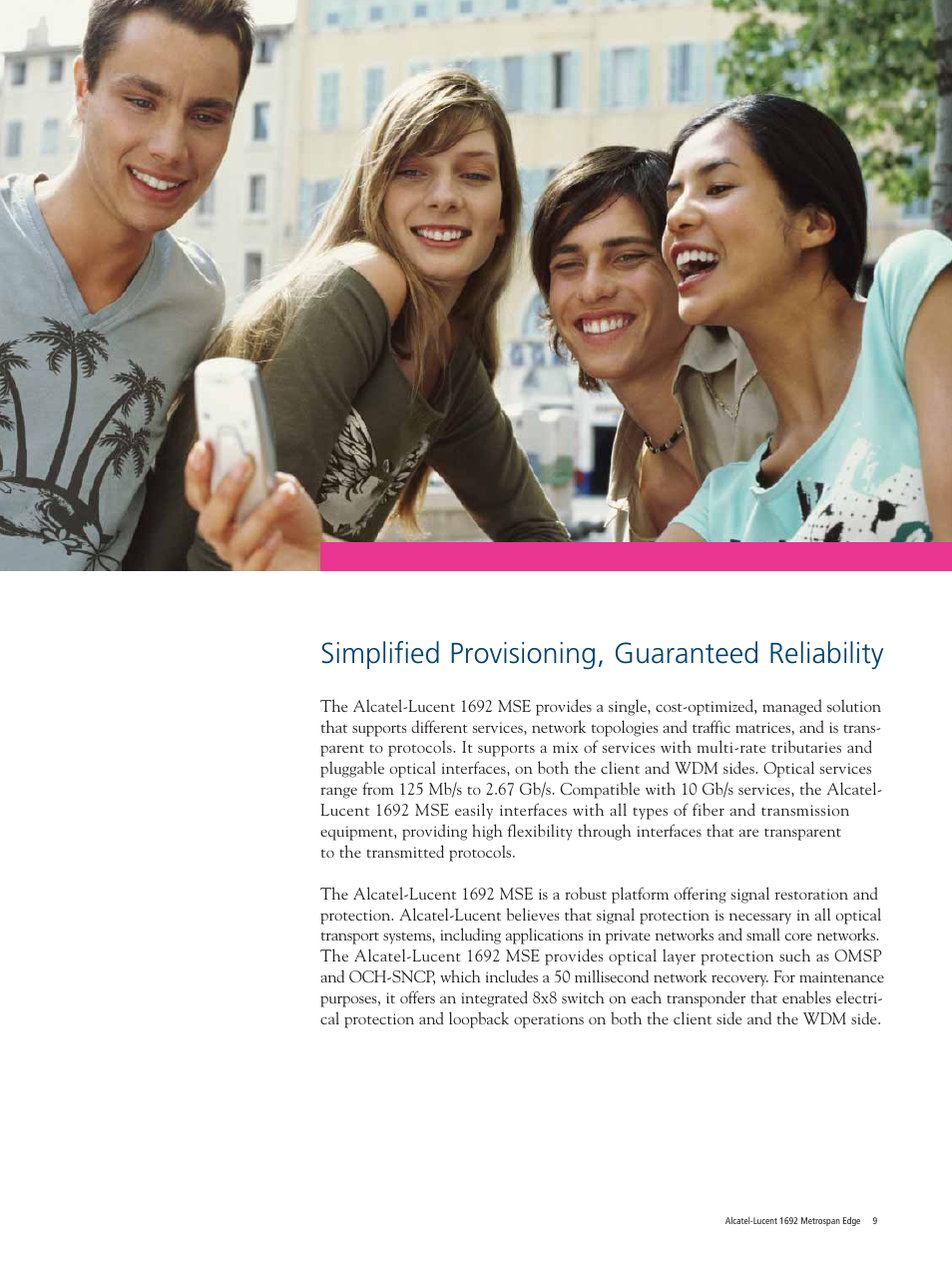 Simplified provisioning, guaranteed reliability | Alcatel Carrier Internetworking Solutions Metrospan Edge 1692 User Manual | Page 9 / 12