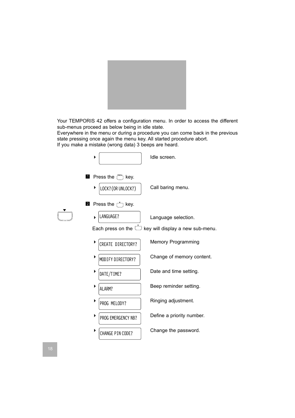 Programming your temporis 42 | Alcatel Carrier Internetworking Solutions Temporis 42 User Manual | Page 19 / 41