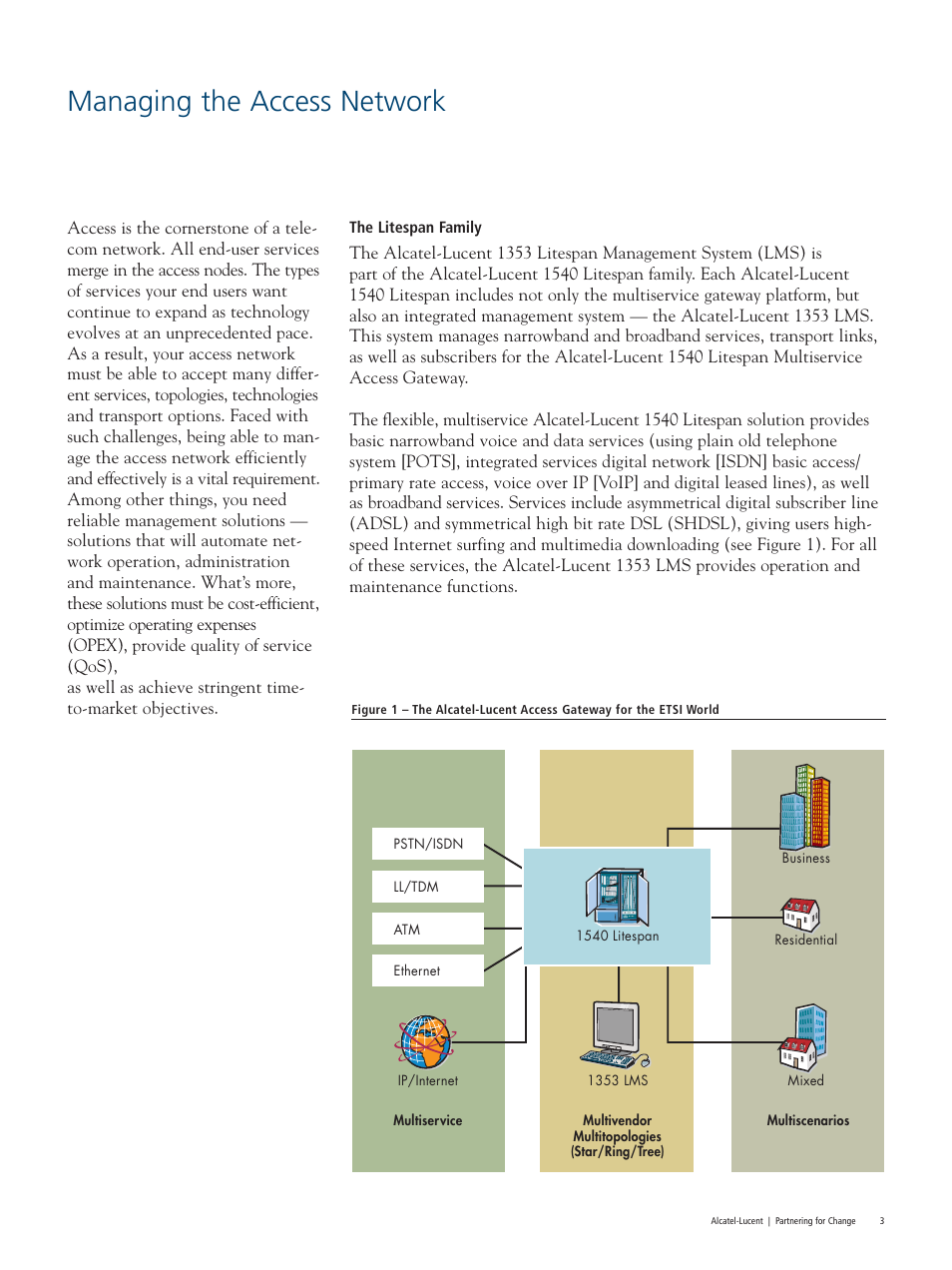 Managing the access network | Alcatel Carrier Internetworking Solutions Litespan Management System 1353 User Manual | Page 3 / 12