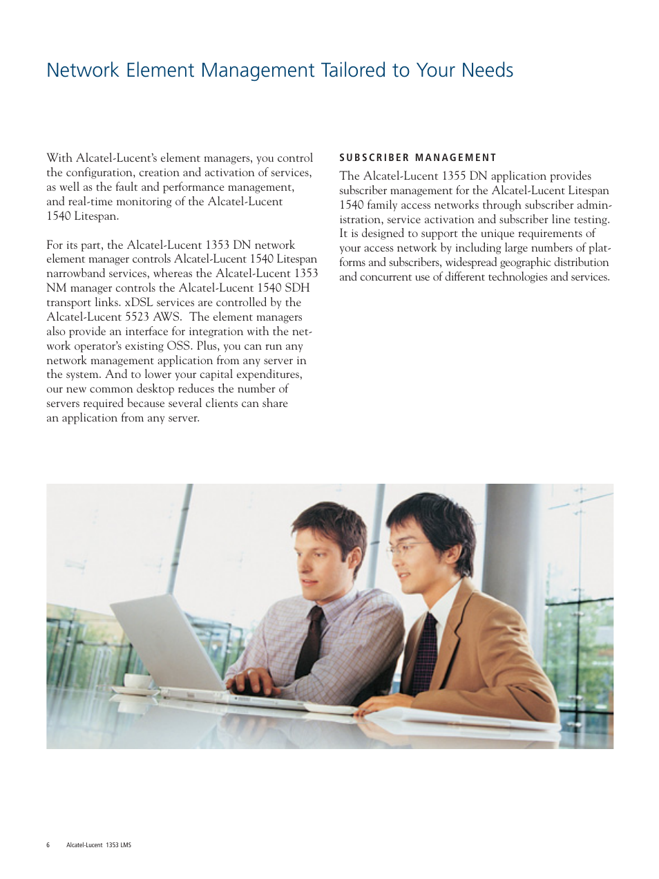 Network element management tailored to your needs | Alcatel Carrier Internetworking Solutions Litespan Management System 1353 User Manual | Page 6 / 12