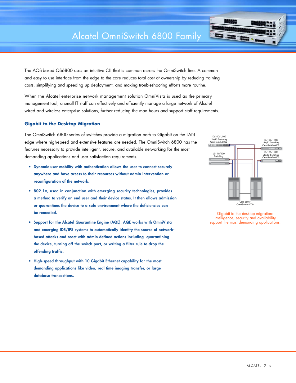 Alcatel omniswitch 6800 family | Alcatel Carrier Internetworking Solutions 6800 User Manual | Page 7 / 16