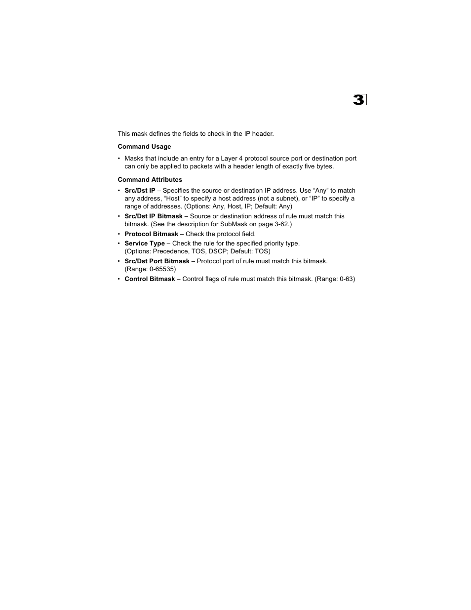 Configuring an ip acl mask | Alcatel Carrier Internetworking Solutions OmniStack 6300-24 User Manual | Page 109 / 462