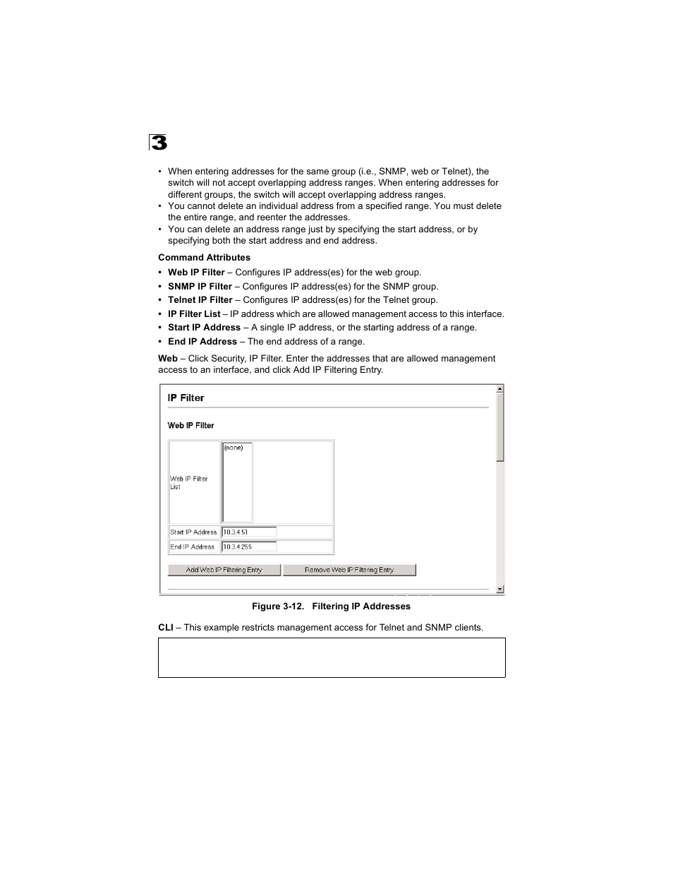 Figure 3-12. filtering ip addresses | Alcatel Carrier Internetworking Solutions OmniStack 6300-24 User Manual | Page 114 / 462