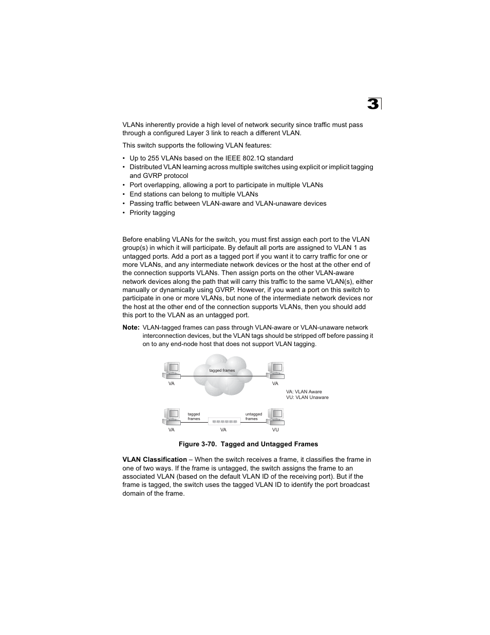 Assigning ports to vlans, Figure 3-70. tagged and untagged frames | Alcatel Carrier Internetworking Solutions OmniStack 6300-24 User Manual | Page 163 / 462