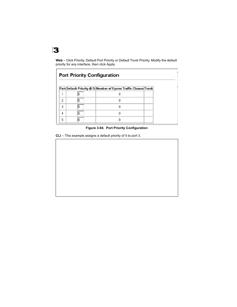 Figure 3-84. port priority configuration | Alcatel Carrier Internetworking Solutions OmniStack 6300-24 User Manual | Page 180 / 462