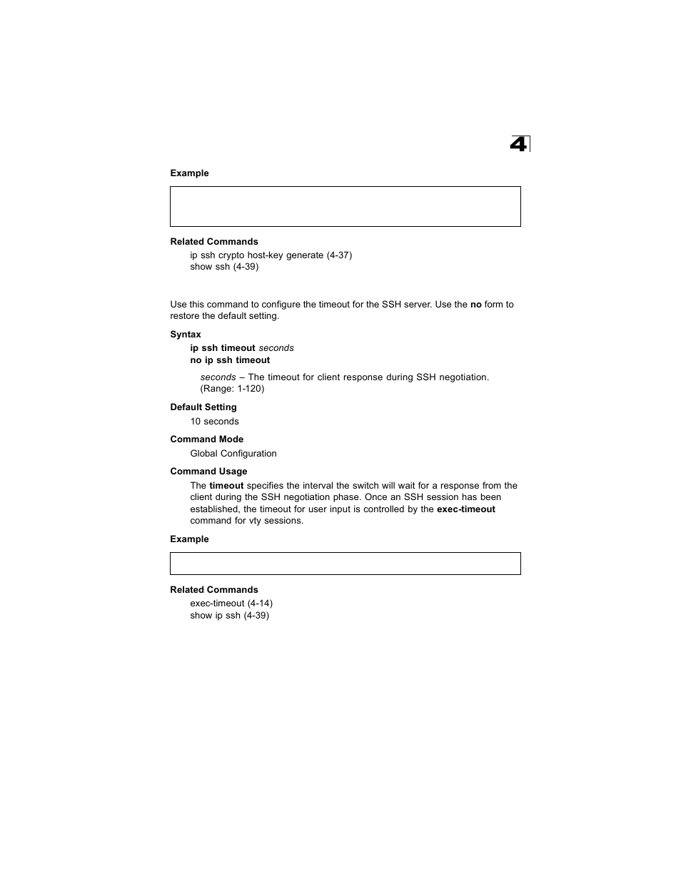 Ip ssh timeout | Alcatel Carrier Internetworking Solutions OmniStack 6300-24 User Manual | Page 247 / 462