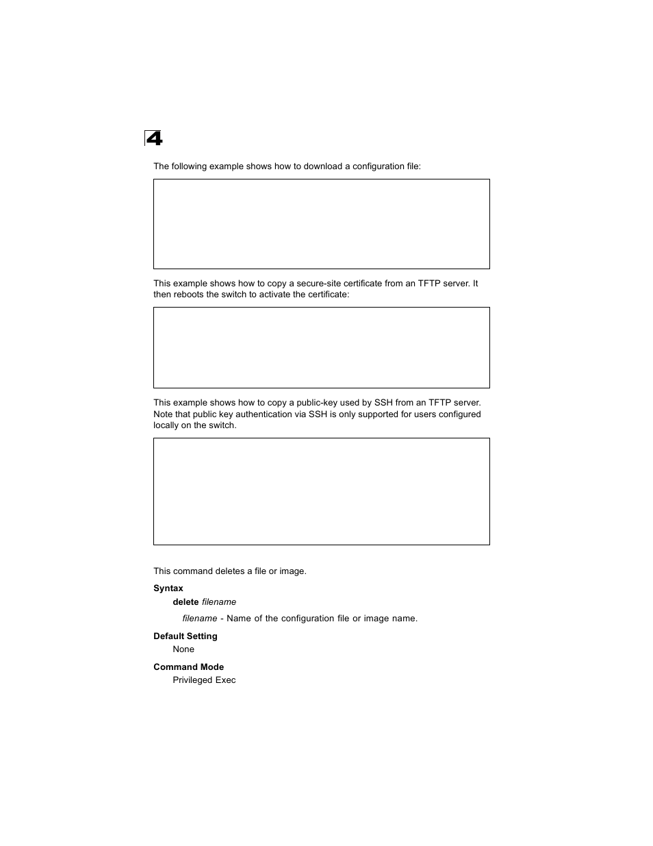 Delete, Delete 4-64 | Alcatel Carrier Internetworking Solutions OmniStack 6300-24 User Manual | Page 276 / 462