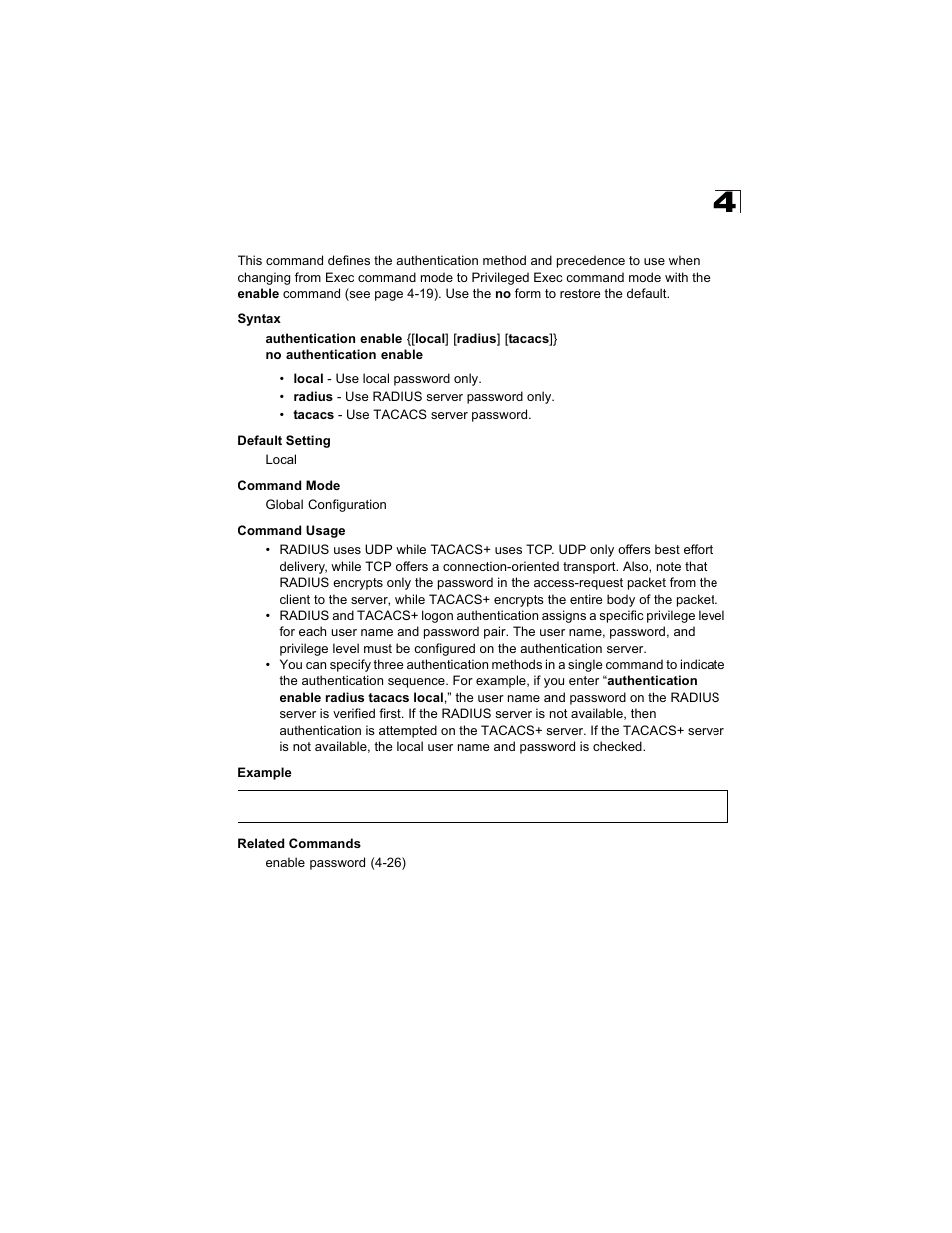 Authentication enable | Alcatel Carrier Internetworking Solutions OmniStack 6300-24 User Manual | Page 281 / 462