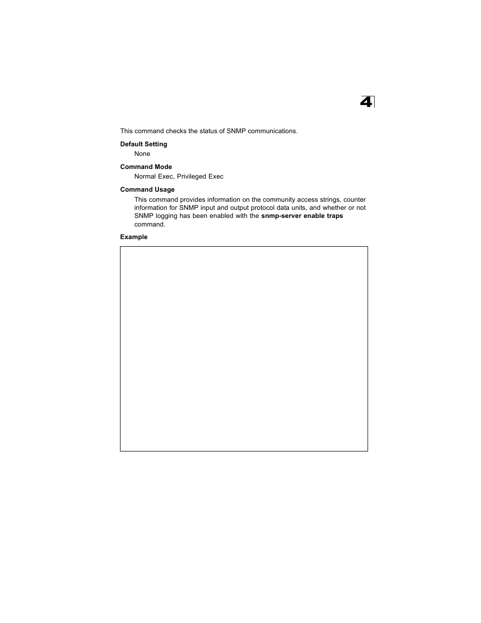 Show snmp | Alcatel Carrier Internetworking Solutions OmniStack 6300-24 User Manual | Page 325 / 462