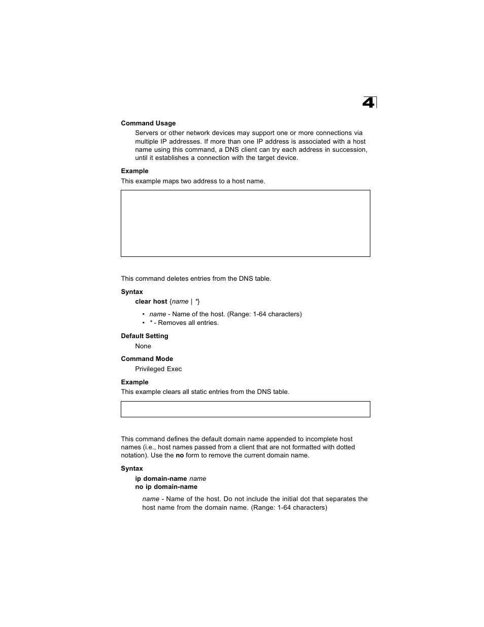 Clear host, Ip domain-name | Alcatel Carrier Internetworking Solutions OmniStack 6300-24 User Manual | Page 335 / 462