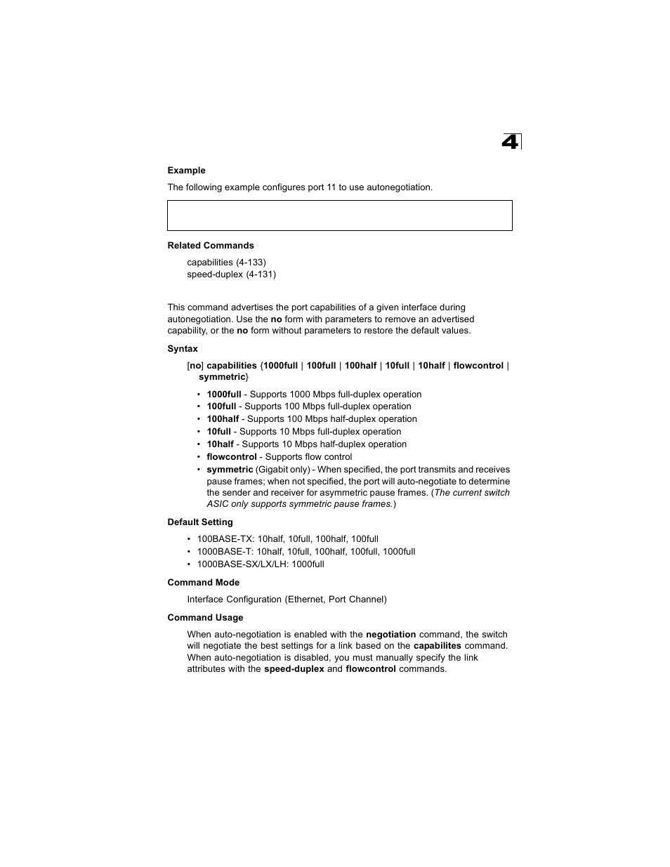 Capabilities, Capabilities 4-133 | Alcatel Carrier Internetworking Solutions OmniStack 6300-24 User Manual | Page 345 / 462
