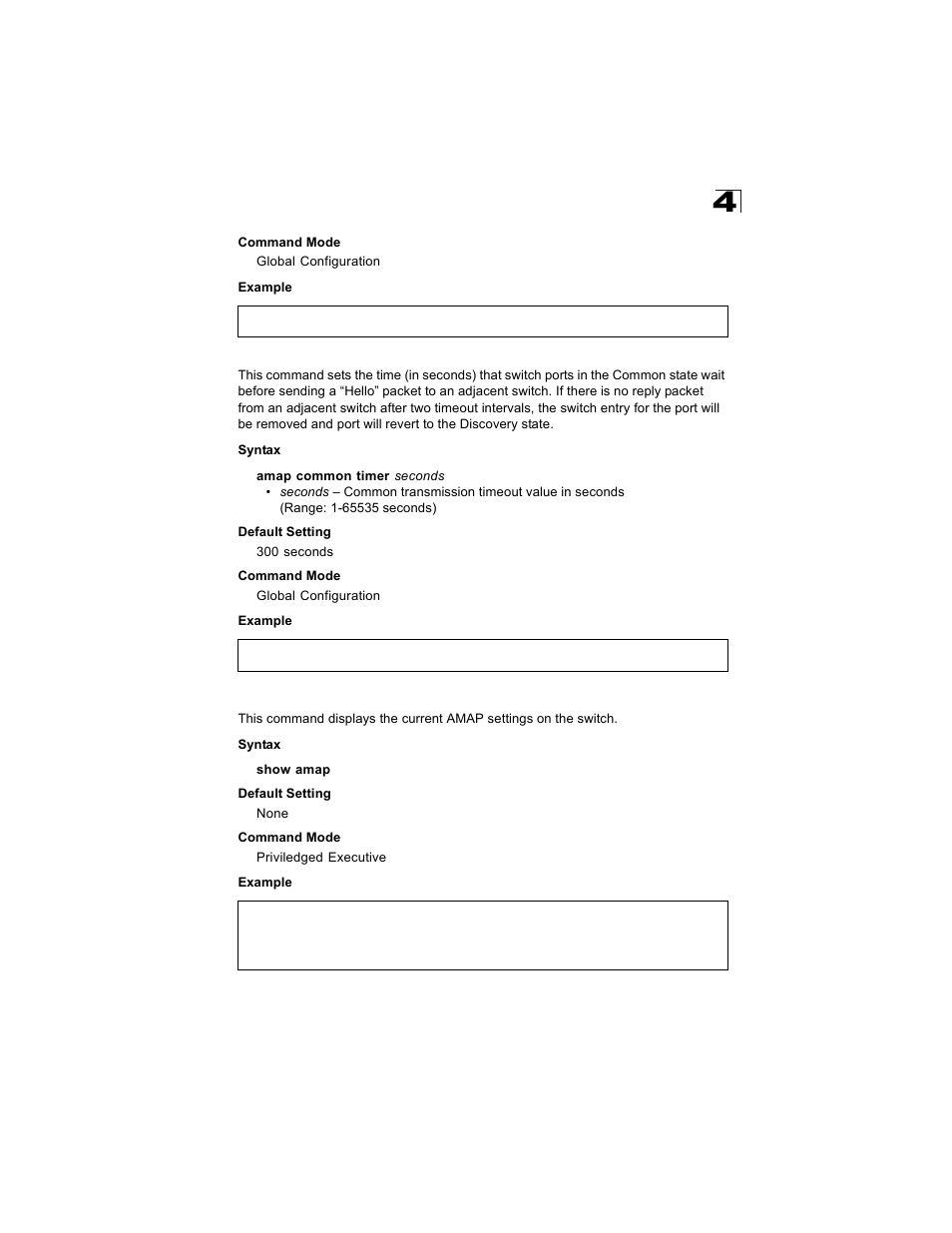 Amap common timer, Show amap | Alcatel Carrier Internetworking Solutions OmniStack 6300-24 User Manual | Page 357 / 462