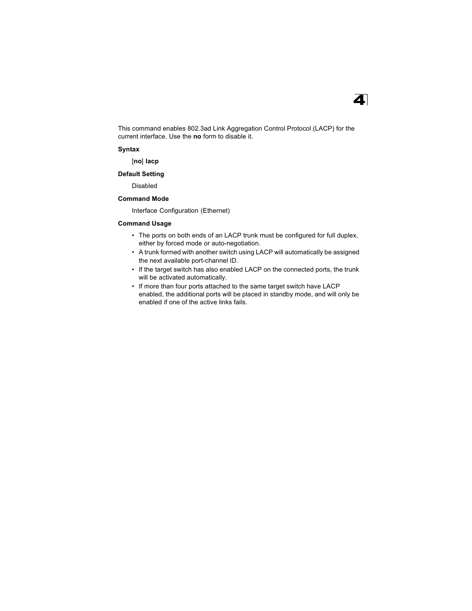 Lacp, Lacp 4-149 | Alcatel Carrier Internetworking Solutions OmniStack 6300-24 User Manual | Page 361 / 462