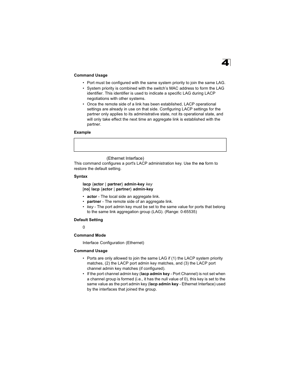 Lacp admin-key (ethernet interface) | Alcatel Carrier Internetworking Solutions OmniStack 6300-24 User Manual | Page 363 / 462