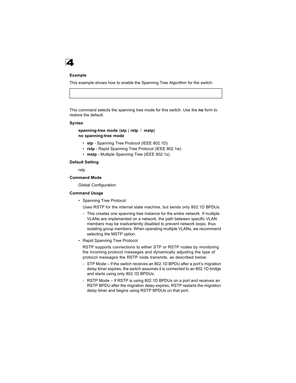 Spanning-tree mode | Alcatel Carrier Internetworking Solutions OmniStack 6300-24 User Manual | Page 374 / 462