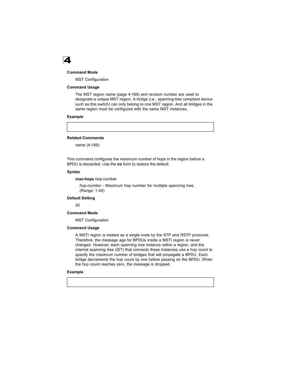 Max-hops, Max-hops 4-170, Max-hops (4-170) | Alcatel Carrier Internetworking Solutions OmniStack 6300-24 User Manual | Page 382 / 462