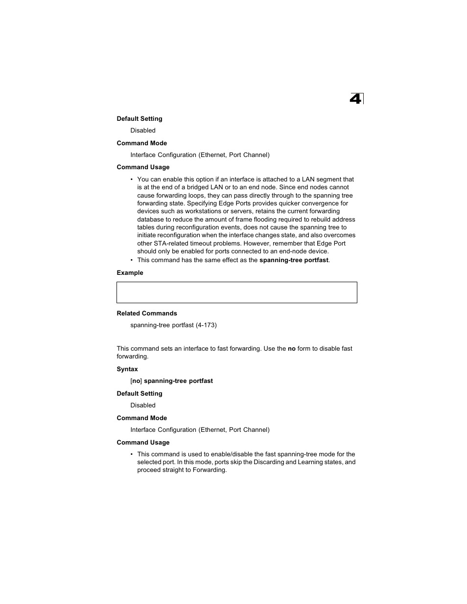 Spanning-tree portfast | Alcatel Carrier Internetworking Solutions OmniStack 6300-24 User Manual | Page 385 / 462