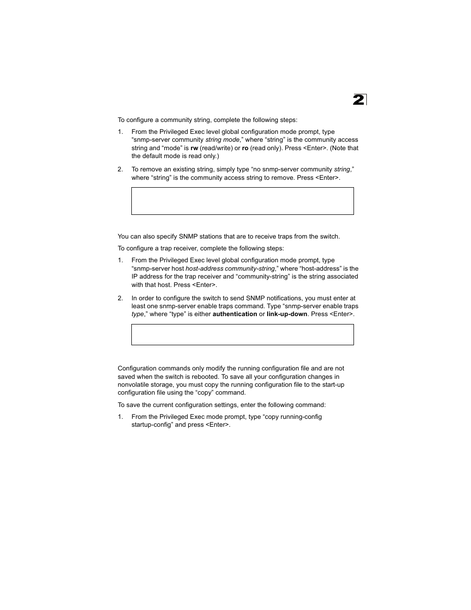 Trap receivers, Saving configuration settings | Alcatel Carrier Internetworking Solutions OmniStack 6300-24 User Manual | Page 39 / 462